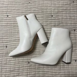 White High Heel Booties